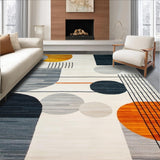 Ultra Soft Area Rug, Non Slip, Stain Resistant, Washable Area Rugs for Living Room, Bedroom, Contemporary Minimalist Area With Dynamic Abstract Geometric Design(Gray)