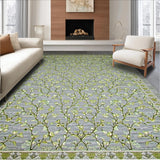 Ultra Soft Area Rug, Non Slip, Stain Resistant, Washable Area Rugs for Living Room, Bedroom, Vibrant Rustic Green Overtones(Gray)