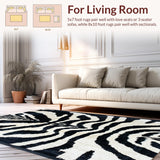 Ultra Soft Area Rug, Non Slip, Stain Resistant, Washable Area Rugs for Living Room, Bedroom, Trendy Animal Pattern Non-Slip Entryway Carpet(Black)