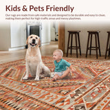 Ultra Soft Area Rug, Non Slip, Stain Resistant, Washable Area Rugs for Living Room, Bedroom, Modern Minimalist Terracotta Carpet for Home Office(Orange)