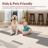Ultra Soft Area Rug, Non Slip, Stain Resistant, Washable Area Rugs for Living Room, Bedroom, Modern Beige Area(Beige)