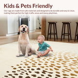 Ultra Soft Area Rug, Non Slip, Stain Resistant, Washable Area Rugs for Living Room, Bedroom, Boho Baby Area Abstract Animal Design(Beige)