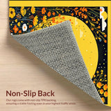 Ultra Soft Area Rug, Non Slip, Stain Resistant, Washable Area Rugs for Living Room, Bedroom, Bright Cheerful Pollinator Theme(Yellow)