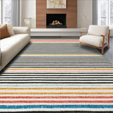 Ultra Soft Area Rug, Non Slip, Stain Resistant, Washable Area Rugs for Living Room, Bedroom, Black and White Striped Machine Washable(Black)