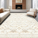 Ultra Soft Area Rug, Non Slip, Stain Resistant, Washable Area Rugs for Living Room, Bedroom, Serene Beige Harmony Contemporary Geometric(Beige)
