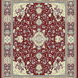Ultra Soft Area Rug, Non Slip, Stain Resistant, Washable Area Rugs for Living Room, Bedroom, Timeless Medallion Area in Muted Maroon and Beige Shades(Red)
