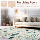 Ultra Soft Area Rug, Non Slip, Stain Resistant, Washable Area Rugs for Living Room, Bedroom, Baby Play Mat Ocean Theme Alphabet Number Classroom Carpet(Blue)