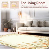 Ultra Soft Area Rug, Non Slip, Stain Resistant, Washable Area Rugs for Living Room, Bedroom, Beige Floral Entrance Flower Petal Design for Entryway(Beige)