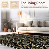 Sophisticated Black and Gold Geometry(Black)
