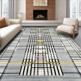 Ultra Soft Area Rug, Non Slip, Stain Resistant, Washable Area Rugs for Living Room, Bedroom, Sleek Geometric Grey Tones(Gray)