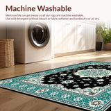 Geometric Black and Teal Motif(Black)