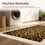 Ultra Soft Area Rug, Non Slip, Stain Resistant, Washable Area Rugs for Living Room, Bedroom, Contemporary Luxe Cheetah Style(Brown)
