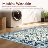 Ultra Soft Area Rug, Non Slip, Stain Resistant, Washable Area Rugs for Living Room, Bedroom, Luxurious Earth Tone Symmetry(White)