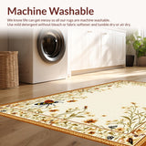 Ultra Soft Area Rug, Non Slip, Stain Resistant, Washable Area Rugs for Living Room, Bedroom, Rustic Geometric Insect Patterns(Beige)
