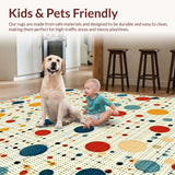 Ultra Soft Area Rug, Non Slip, Stain Resistant, Washable Area Rugs for Living Room, Bedroom, Stylish Dynamic Polka Dot Theme(Yellow)