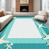 Ultra Soft Area Rug, Non Slip, Stain Resistant, Washable Area Rugs for Living Room, Bedroom, Rustic Ocean-Inspired Texture(Blue)