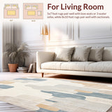 Ultra Soft Area Rug, Non Slip, Stain Resistant, Washable Area Rugs for Living Room, Bedroom, Beige Abstract Animal Design Area(Beige)