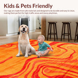 Ultra Soft Area Rug, Non Slip, Stain Resistant, Washable Area Rugs for Living Room, Bedroom, Minimalist Shag Textured Visual Appeal(Orange)