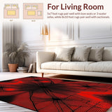 Ultra Soft Area Rug, Non Slip, Stain Resistant, Washable Area Rugs for Living Room, Bedroom, Rustic Red Spider Web Aesthetic(Red)