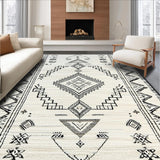 Ultra Soft Area Rug, Non Slip, Stain Resistant, Washable Area Rugs for Living Room, Bedroom, High Traffic Minimalist Wool Area Rug(White)