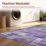 Ultra Soft Area Rug, Non Slip, Stain Resistant, Washable Area Rugs for Living Room, Bedroom, Dynamic Abstract Expressionist Theme(Purple)
