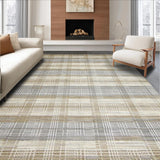 Ultra Soft Area Rug, Non Slip, Stain Resistant, Washable Area Rugs for Living Room, Bedroom, Classic Vintage Checkered Aesthetic(Beige)