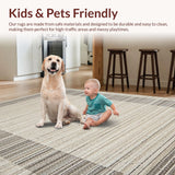 Ultra Soft Area Rug, Non Slip, Stain Resistant, Washable Area Rugs for Living Room, Bedroom, Stylish Modern Geometric Arrangement(Beige)