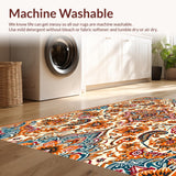 Ultra Soft Area Rug, Non Slip, Stain Resistant, Washable Area Rugs for Living Room, Bedroom, Rustic Orange Living Room Stain-Resistant Rug(Beige)