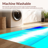 Ultra Soft Area Rug, Non Slip, Stain Resistant, Washable Area Rugs for Living Room, Bedroom, Chic Geometric Color Wave(Blue)