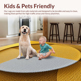 Ultra Soft Area Rug, Non Slip, Stain Resistant, Washable Area Rugs for Living Room, Bedroom, Gold Round Geometric Living Room Non-Slip Rug(Yellow)