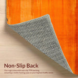Ultra Soft Area Rug, Non Slip, Stain Resistant, Washable Area Rugs for Living Room, Bedroom, Sophisticated Natural Patterned Décor(Orange)