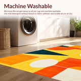Ultra Soft Area Rug, Non Slip, Stain Resistant, Washable Area Rugs for Living Room, Bedroom, Mid Century Modern Colorful Arrangement(Yellow)