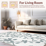 Ultra Soft Area Rug, Non Slip, Stain Resistant, Washable Area Rugs for Living Room, Bedroom, Sleek Contemporary Symmetrical Artwork(Gray)