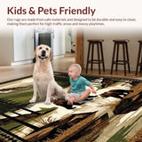 Ultra Soft Area Rug, Non Slip, Stain Resistant, Washable Area Rugs for Living Room, Bedroom, Chic Earth Tone Animal Patterns(Brown)