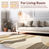 Ultra Soft Area Rug, Non Slip, Stain Resistant, Washable Area Rugs for Living Room, Bedroom, Trendy Natural Fiber Elegance(Beige)