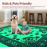 Ultra Soft Area Rug, Non Slip, Stain Resistant, Washable Area Rugs for Living Room, Bedroom, Green and Turquoise Meditation Space Easy Care Carpet(Blue)
