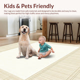 Ultra Soft Area Rug, Non Slip, Stain Resistant, Washable Area Rugs for Living Room, Bedroom, Elegant Beige Bathroom(Beige)