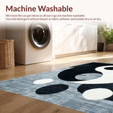 Ultra Soft Area Rug, Non Slip, Stain Resistant, Washable Area Rugs for Living Room, Bedroom, Modern Yin-Yang Patterned Delight(Black)