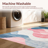 Ultra Soft Area Rug, Non Slip, Stain Resistant, Washable Area Rugs for Living Room, Bedroom, Elegant Fluid Color Blend Pattern(Blue)