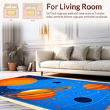 Ultra Soft Area Rug, Non Slip, Stain Resistant, Washable Area Rugs for Living Room, Bedroom, Bright Multi-Colored Learning Mat(Orange)