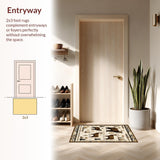 Ultra Soft Area Rug, Non Slip, Stain Resistant, Washable Area Rugs for Living Room, Bedroom, Western-Themed Cozy Aesthetic(Beige)