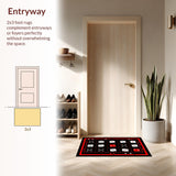 Ultra Soft Area Rug, Non Slip, Stain Resistant, Washable Area Rugs for Living Room, Bedroom, Bold Y2K Inspired Floor Design(Red)