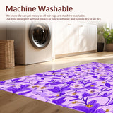 Ultra Soft Area Rug, Non Slip, Stain Resistant, Washable Area Rugs for Living Room, Bedroom, Whimsical Abstract Round Design Flair(Purple)
