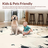 Artistic Nature Inspired Area with Fluttering Wing and Petal Design(Beige)