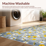Ultra Soft Area Rug, Non Slip, Stain Resistant, Washable Area Rugs for Living Room, Bedroom, Contemporary Soft Hue Blooms(Gray)