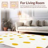 Ultra Soft Area Rug, Non Slip, Stain Resistant, Washable Area Rugs for Living Room, Bedroom, Lighthearted Soft Textured Art(Yellow)