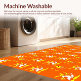 Ultra Soft Area Rug, Non Slip, Stain Resistant, Washable Area Rugs for Living Room, Bedroom, Bright Orange and White Theme(Orange)