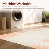Ultra Soft Area Rug, Non Slip, Stain Resistant, Washable Area Rugs for Living Room, Bedroom, Sophisticated Subtle Stripe Appeal(Orange)