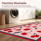 Ultra Soft Area Rug, Non Slip, Stain Resistant, Washable Area Rugs for Living Room, Bedroom, Feminine Fruit-Inspired Aesthetic(Pink)