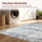 Ultra Soft Area Rug, Non Slip, Stain Resistant, Washable Area Rugs for Living Room, Bedroom, Serene Gray Tapestry Motif(Gray)